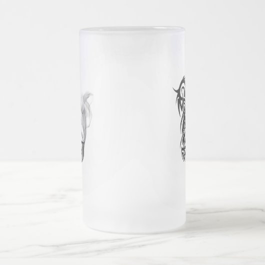 Drache-Monogramm J Mattglas Bierglas (Mittel)