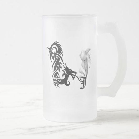Drache-Monogramm J Mattglas Bierglas (Rechts)