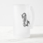 Drache-Monogramm P Mattglas Bierglas (VorderseiteRechts)