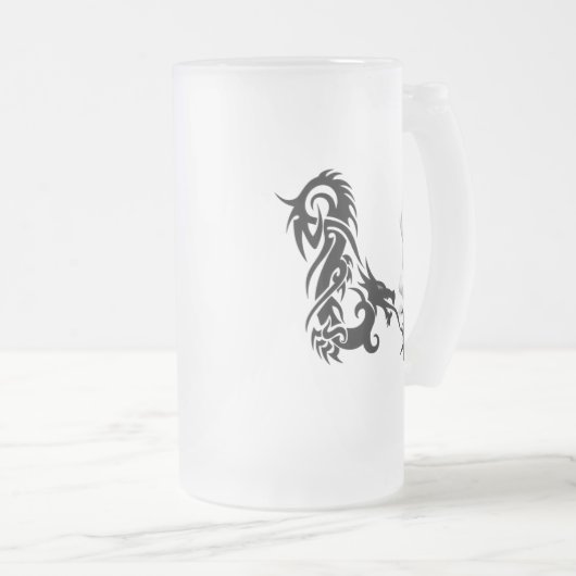 Drache-Monogramm P Mattglas Bierglas (VorderseiteRechts)