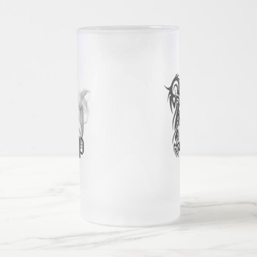 Drache-Monogramm P Mattglas Bierglas (Mittel)