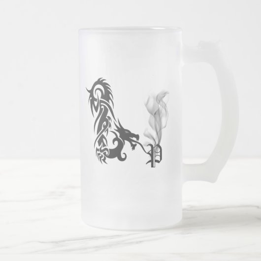 Drache-Monogramm P Mattglas Bierglas (Rechts)