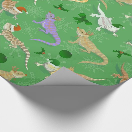 Drache Morph Holiday Green Geschenkpapier (Ecke)