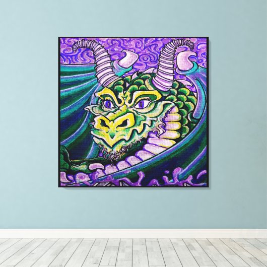 Drache nahe Leinwand (Insitu (Holzboden))