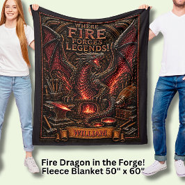Drache Namen in der Schmiede hinzufügen Fleecedecke