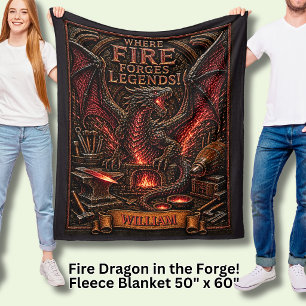 Drache Namen in der Schmiede hinzufügen Fleecedecke
