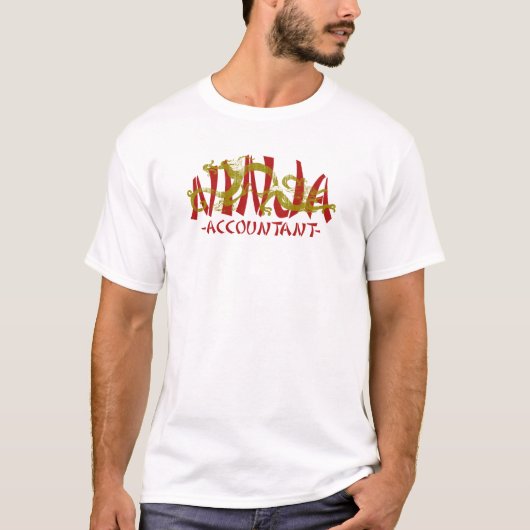 Drache Ninja - Buchhalter T-Shirt (Vorderseite)