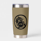 Drache Novelty Golfer Anfangsbuchstabe Geschenk Thermobecher (Rückseite)