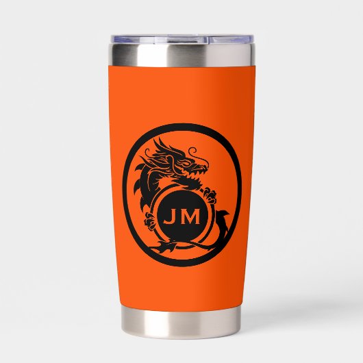 Drache Novelty Golfer Anfangsbuchstabe Geschenk Thermobecher (Vorderseite)