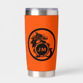 Drache Novelty Golfer Anfangsbuchstabe Geschenk Thermobecher (Rückseite)
