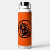 Drache Novelty Golfer Anfangsbuchstabe Geschenk Trinkflasche (Rückseite)