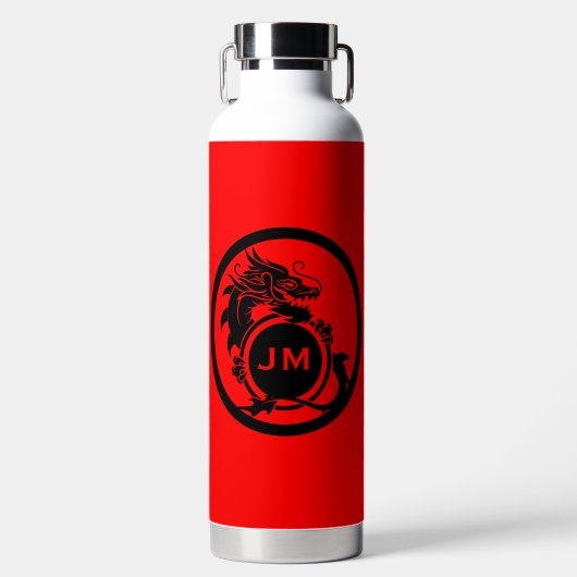 Drache Novelty Golfer Anfangsbuchstabe Geschenk Trinkflasche (Vorderseite)