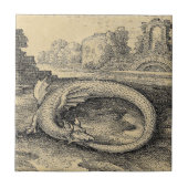 Drache Ouroboros Schlange Fliese (Vorderseite)