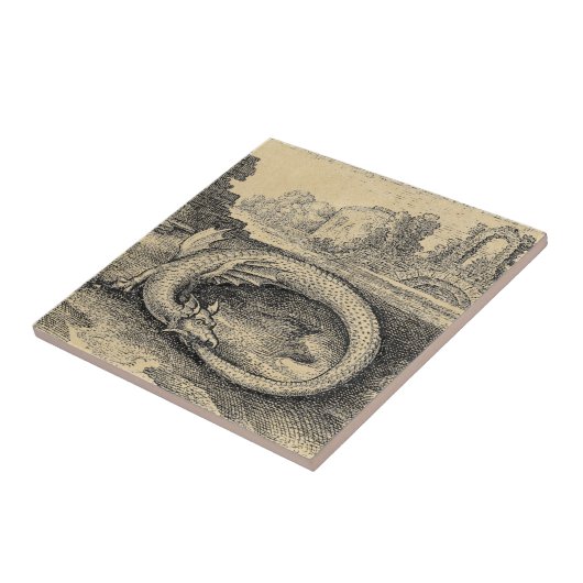 Drache Ouroboros Schlange Fliese (Seite)