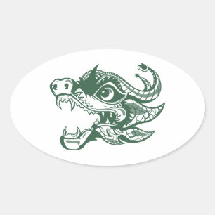 Drache Ovaler Aufkleber