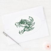 Drache Ovaler Aufkleber (Umschlag)