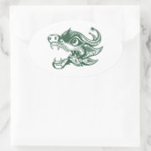 Drache Ovaler Aufkleber (Tasche)