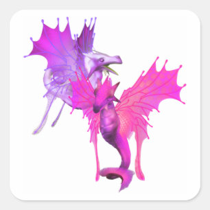 Drache-Paar-Aufkleber Quadratischer Aufkleber