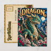 Drache, Paper Cut Monster Postkarte (Vorne/Hinten)