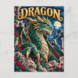 Drache, Paper Cut Monster Postkarte
