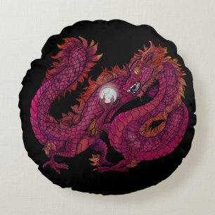 Drache Perle Rundes Kissen