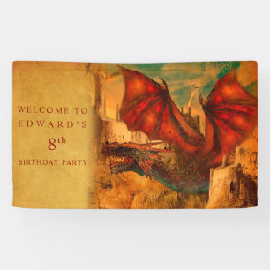 Drache Personalisiertes Geburtstagsfeier Banner