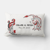 Drache-Phoenix chinesisches Hochzeits-Geschenk Lendenkissen (Vorderseite)