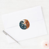 Drache & Phönix Yin Yang Runder Aufkleber (Umschlag)