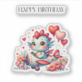 Drache Pilot Geburtstag Aufkleber (Vorderseite)