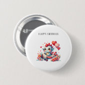 Drache Pilot Geburtstag Button (Vorne & Hinten)