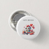 Drache Pilot Geburtstag Button (Vorne & Hinten)