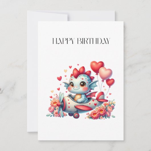 Drache Pilot Geburtstag Einladung (Vorderseite)
