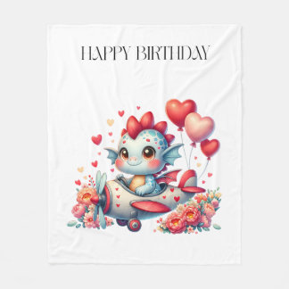 Drache Pilot Geburtstag Fleecedecke