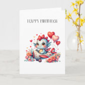 Drache Pilot Geburtstag Karte (Gelbe Blume)