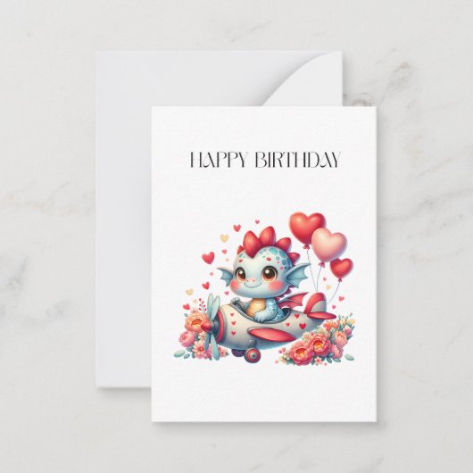 Drache Pilot Geburtstag Mitteilungskarte (Vorderseite)