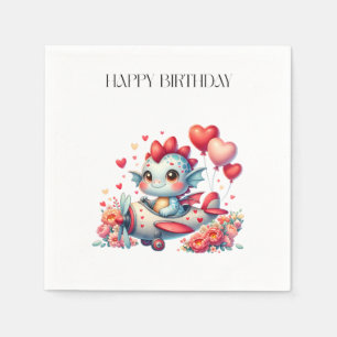 Drache Pilot Geburtstag Serviette