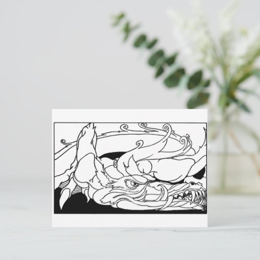 Drache Postkarte (Stehend Vorderseite)