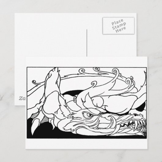 Drache Postkarte (Vorne/Hinten)