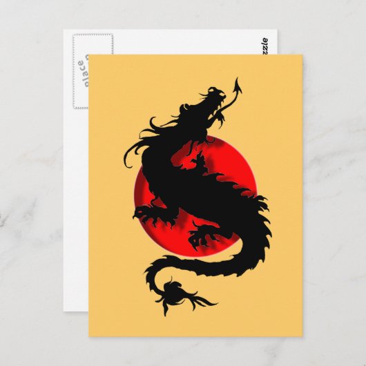 Drache Postkarte (Vorne/Hinten)
