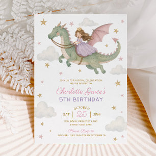 Drache Prinzessin: Märchen-Geschichtenbuch Mädchen Einladung