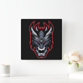 Drache Quadratische Wanduhr (Zuhause)