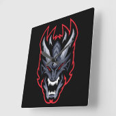 Drache Quadratische Wanduhr (Winkel)