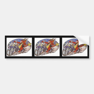 Drache-Radfahrer Autoaufkleber