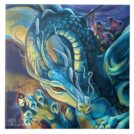 Drache-Reiter und Zauberer Fliese (Vorderseite)