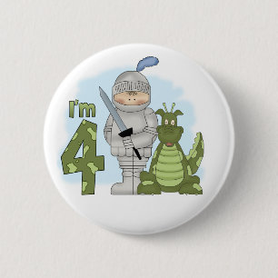 Drache-Ritter-4. Geburtstag Button