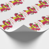 Drache Rockstar™ Geschenkpapier (Ecke)