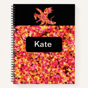 Drache Rot gespritzte Farbe Notizblock