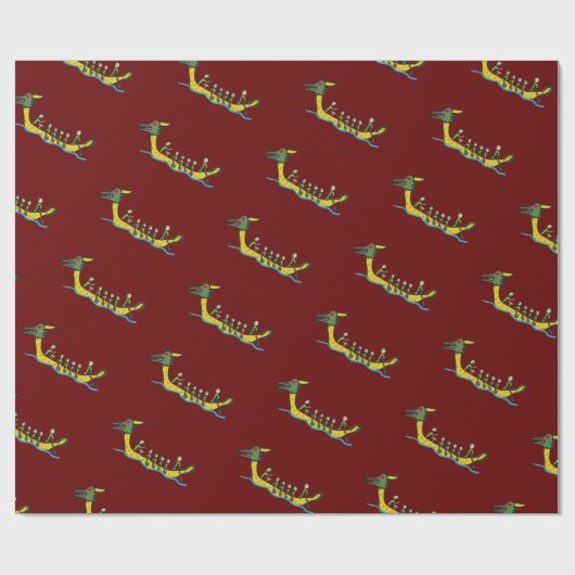 Drache-Ruderwettkampf Geschenkpapier (Flach)