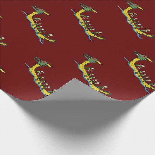 Drache-Ruderwettkampf Geschenkpapier (Ecke)
