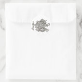 Drache Runder Aufkleber (Tasche)